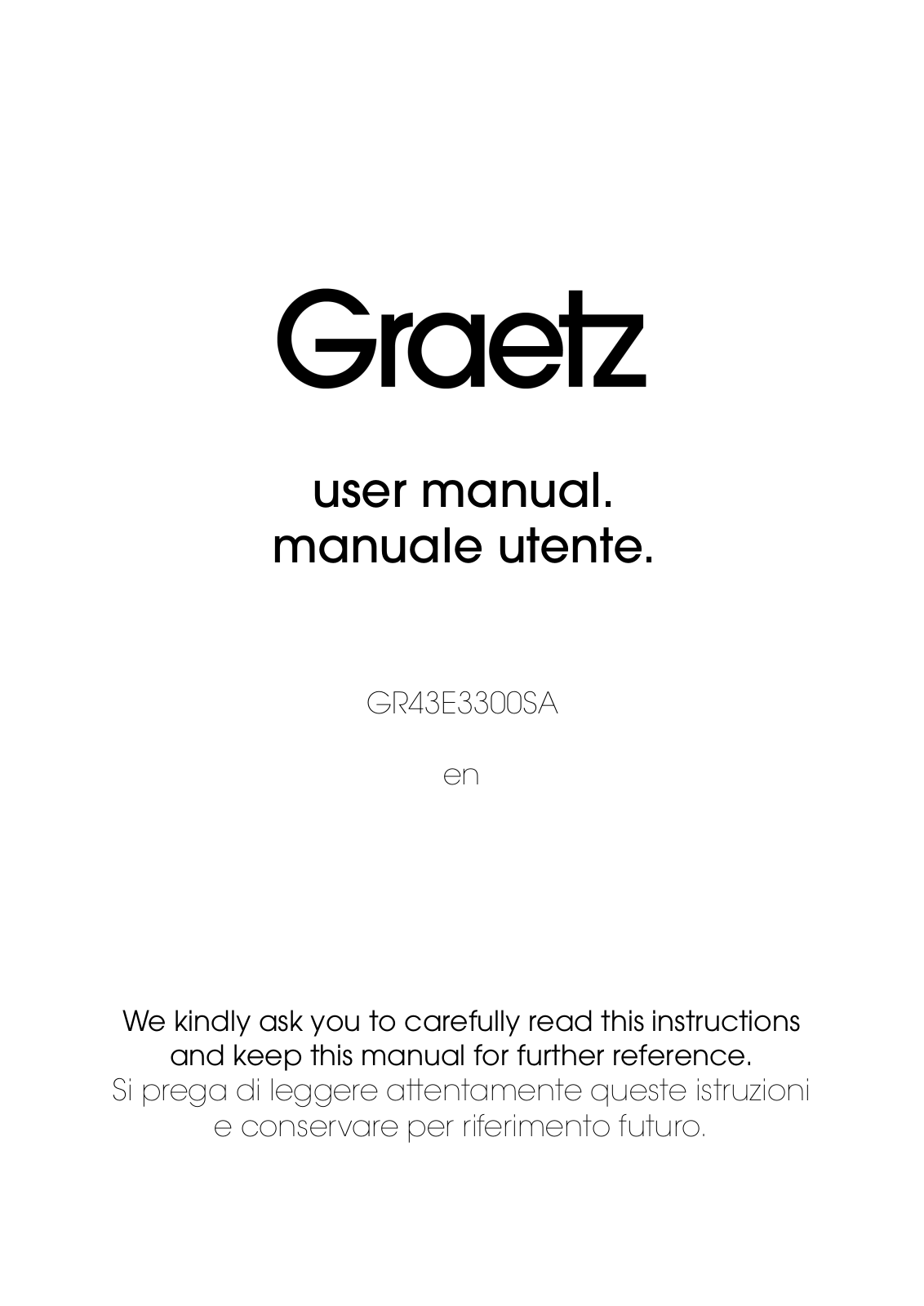 Graetz GR43E3300SA User Manual