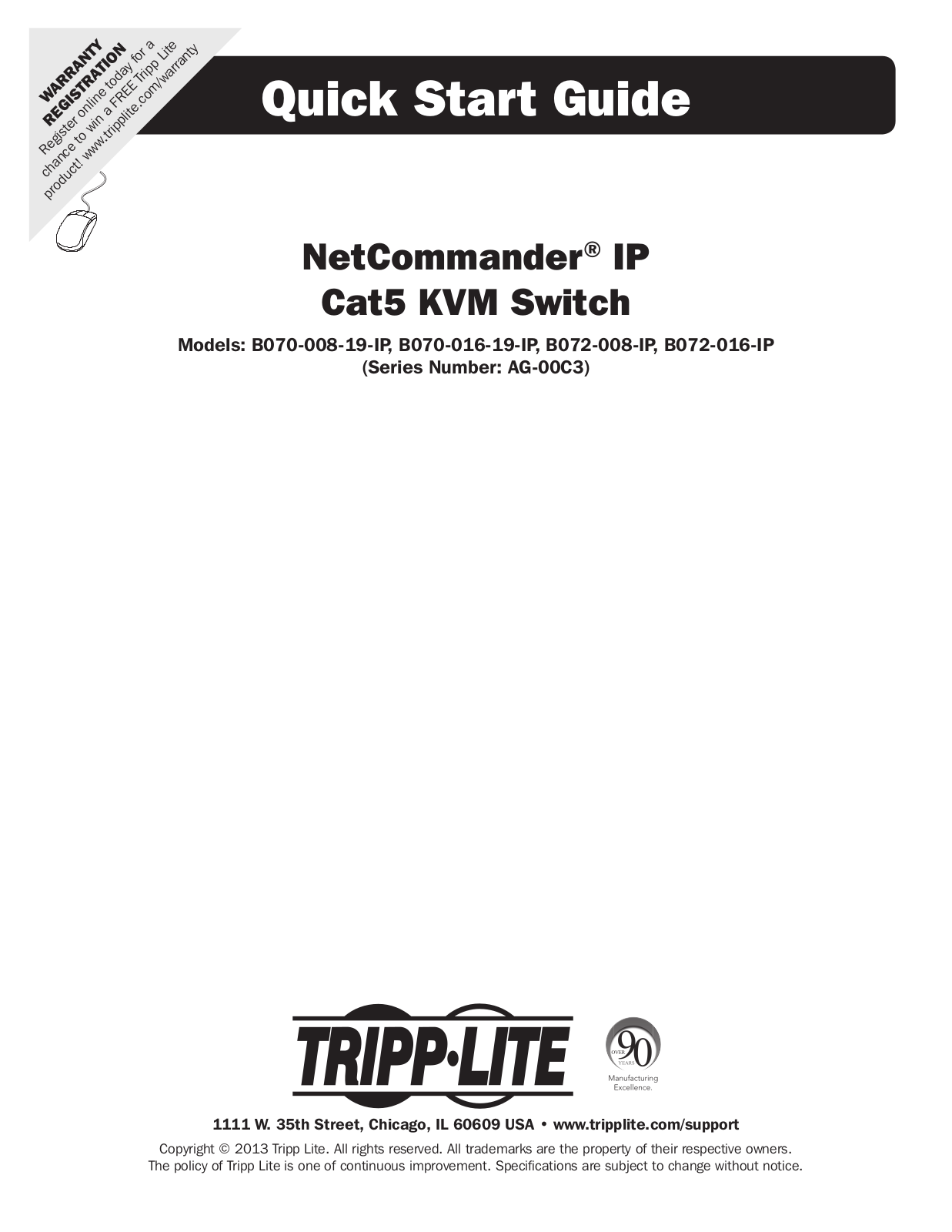 Tripp Lite B070-008-19-IP, B070-016-19-IP, B072-008-IP, B072-016-IP User Manual