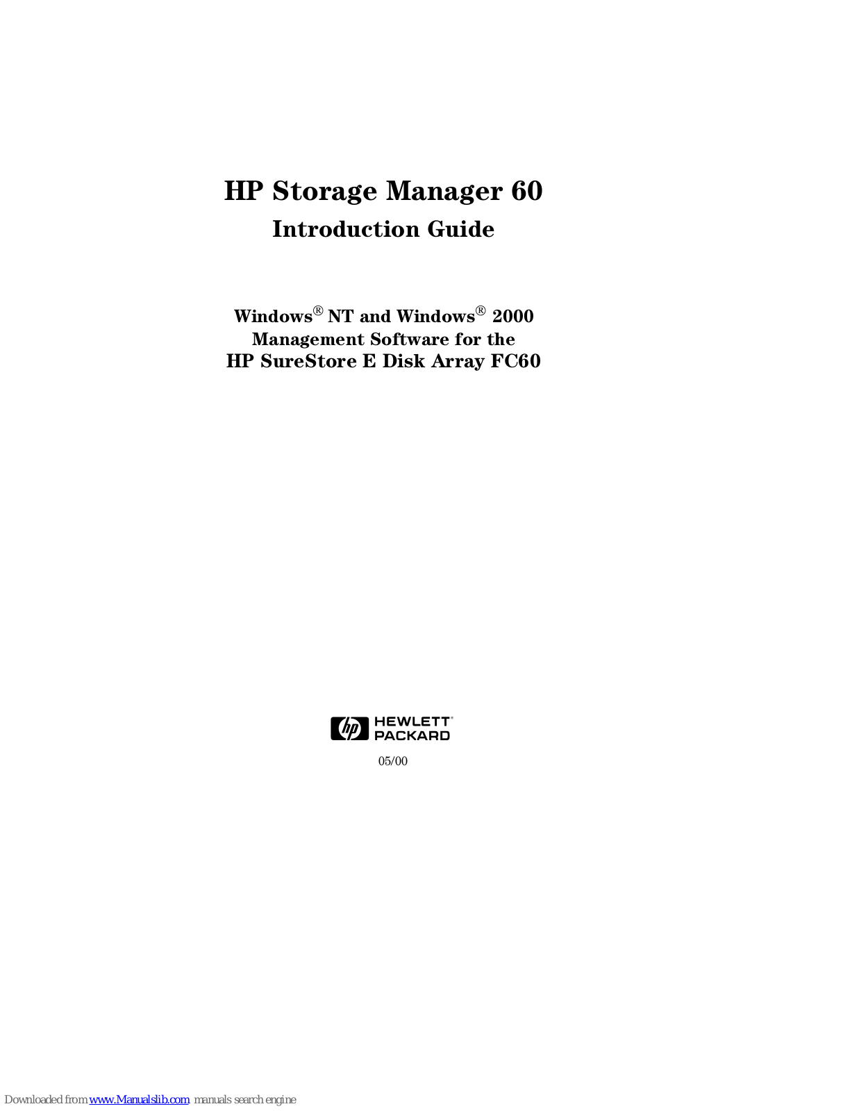 HP Storage Manager 60 Introduction Manual