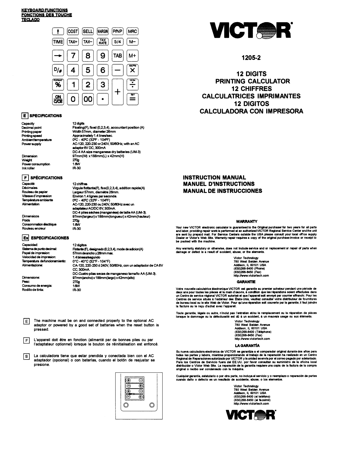 Victor 1205-2 User Manual