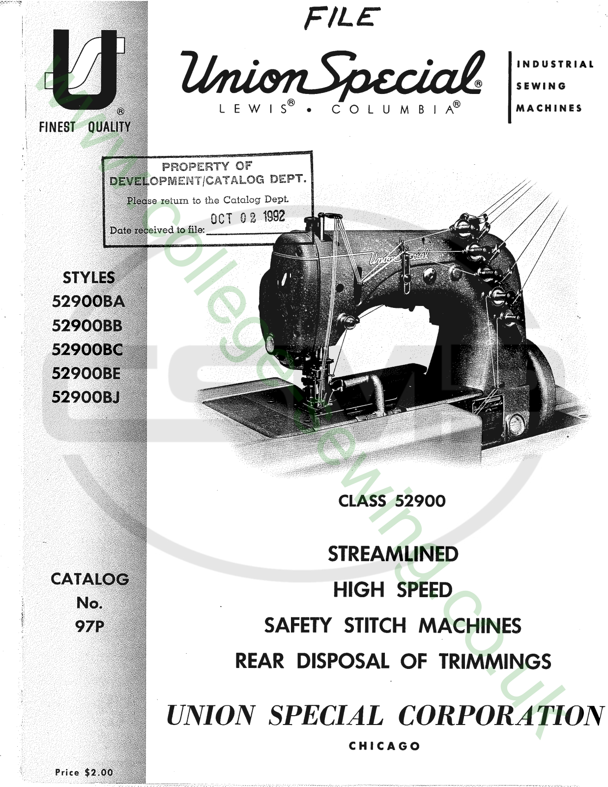 Union Special 97P Parts Book