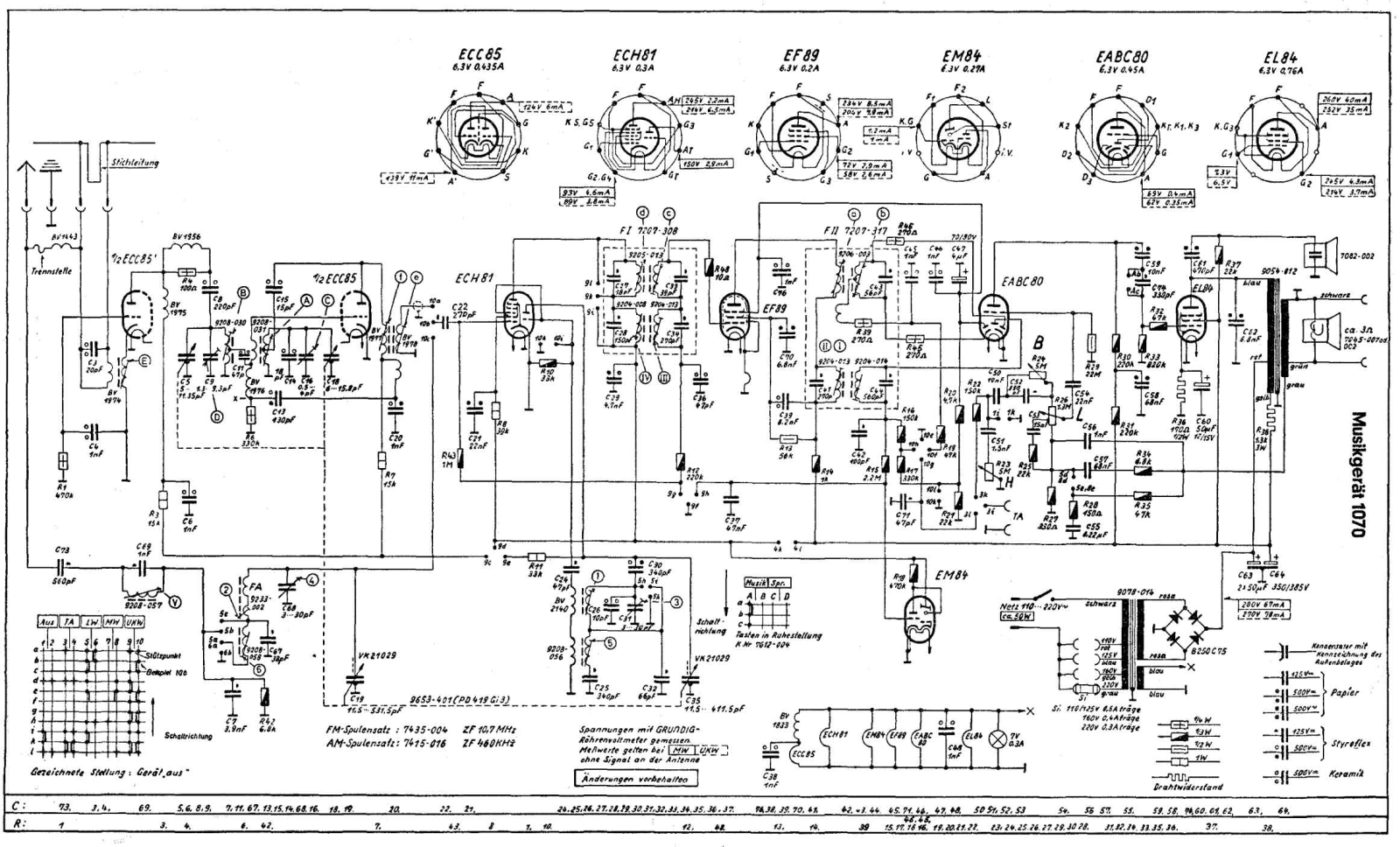 Grundig Musikgerat-1070 Schematic