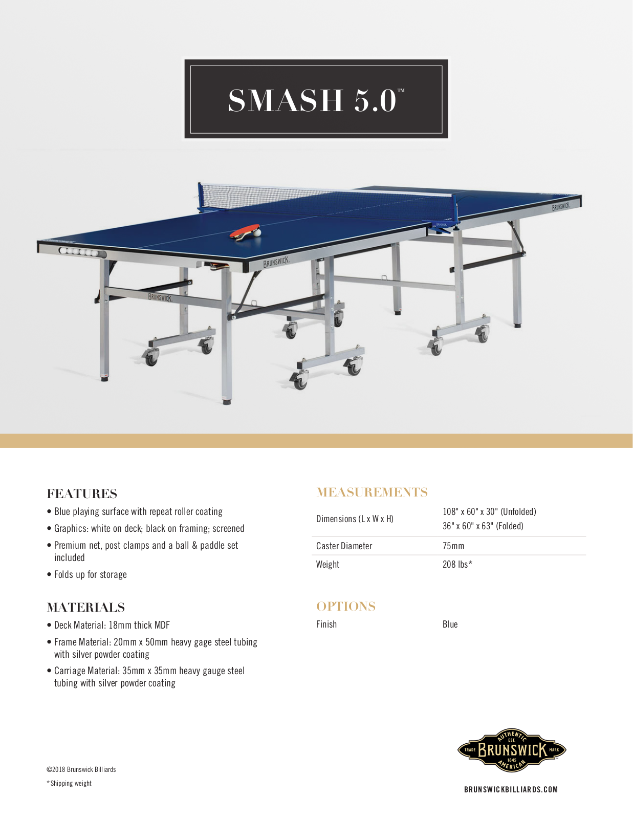 Brunswick SMASH 5.0 Specifications - ManualMachine.com