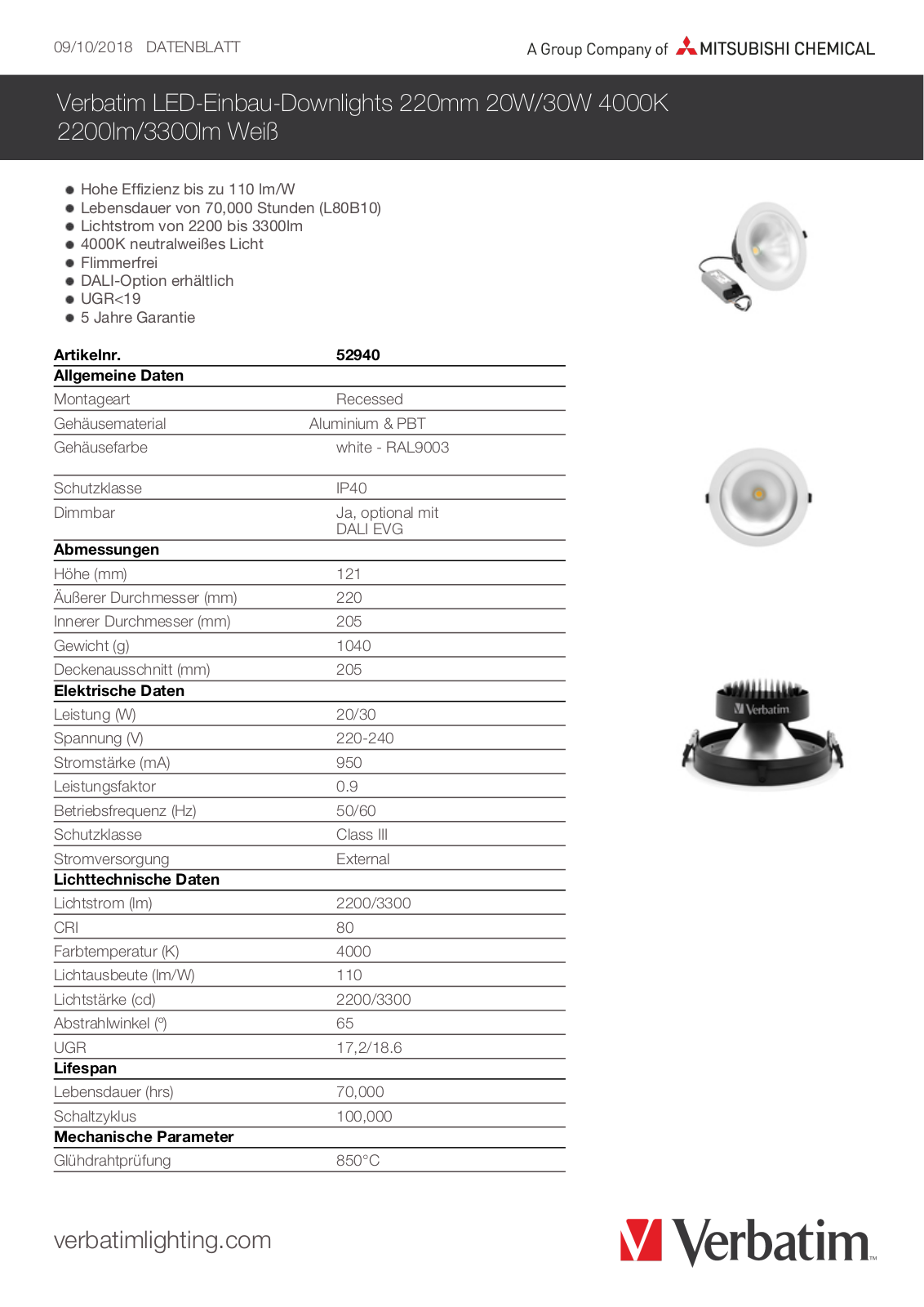 Verbatim 52940 Service Manual