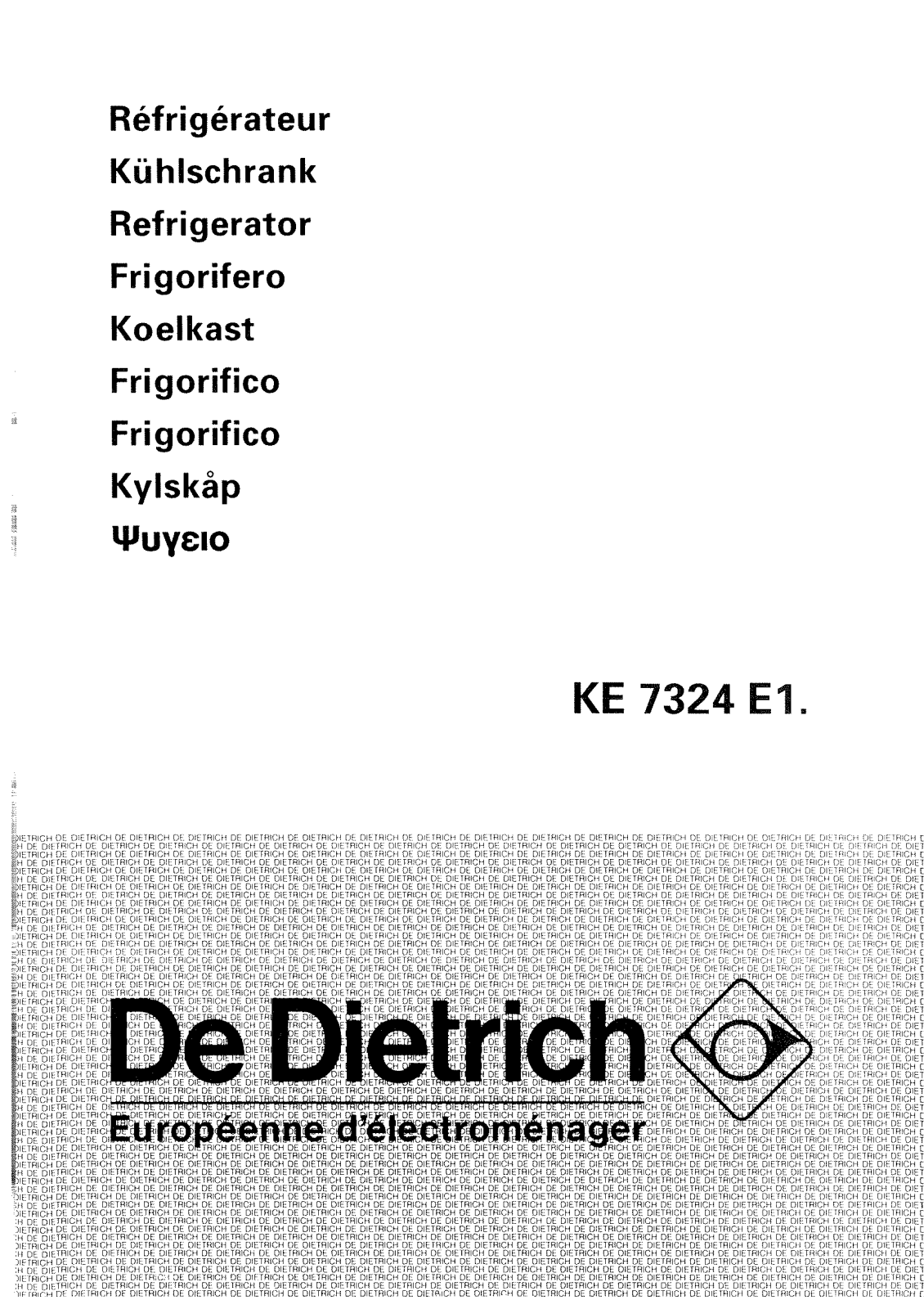 De dietrich KE7324E1, KE7324E4 User Manual