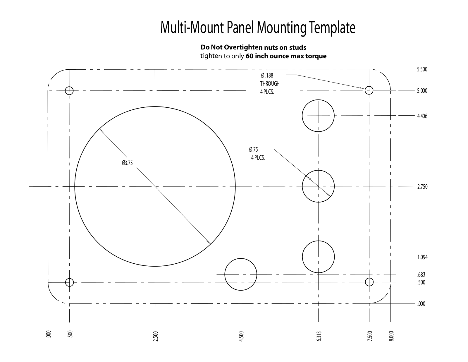 Garmin TR-1 Gladiator Marine Autopilot Mount Template