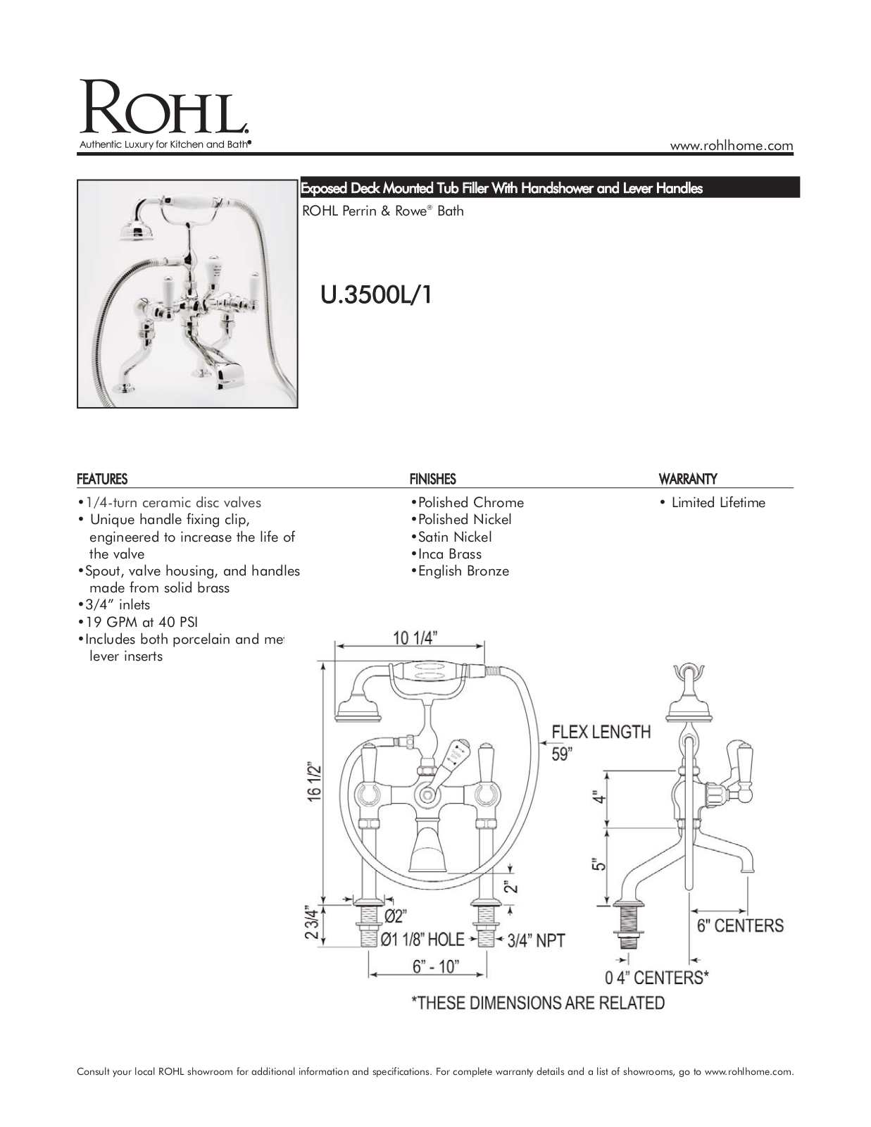 Perrin & Rowe XRH1628 Specifications - ManualMachine.com