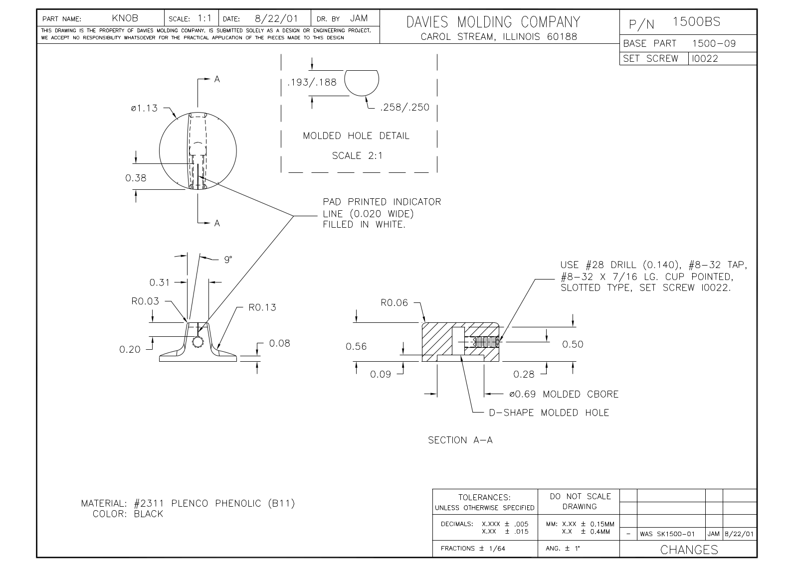 Davies Molding 1500BS Reference Drawing