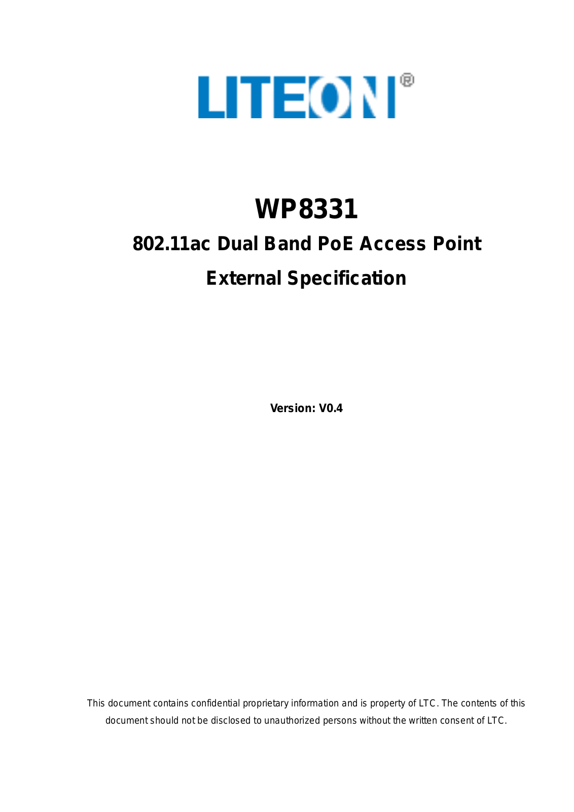 LITE ON TECHNOLOGY WP8331 User Manual