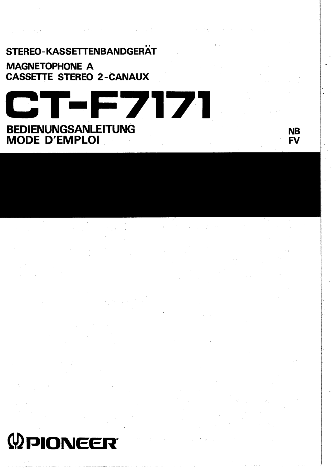 Pioneer CTF-7171 Owners manual