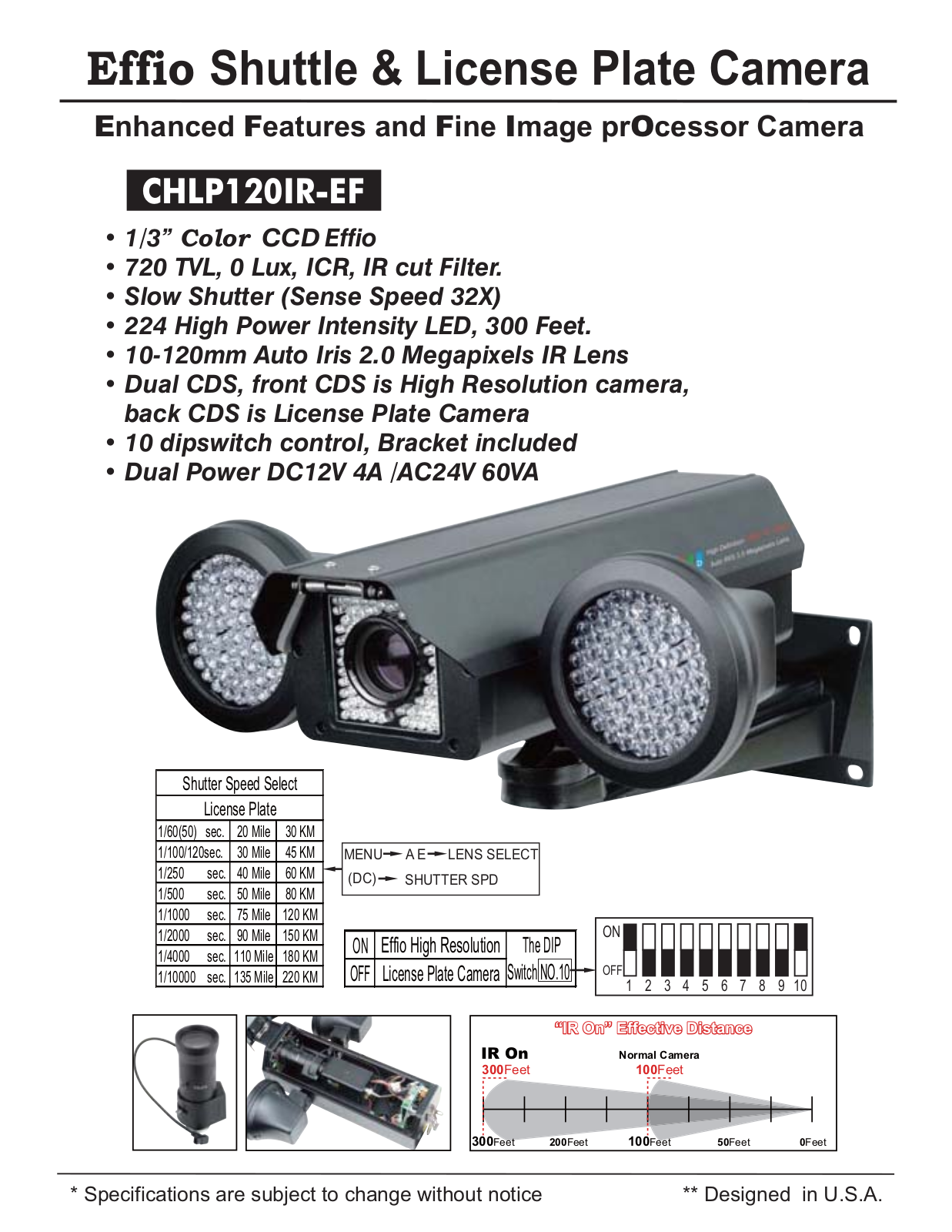 COP-USA CHLP120IR-EF Specsheet