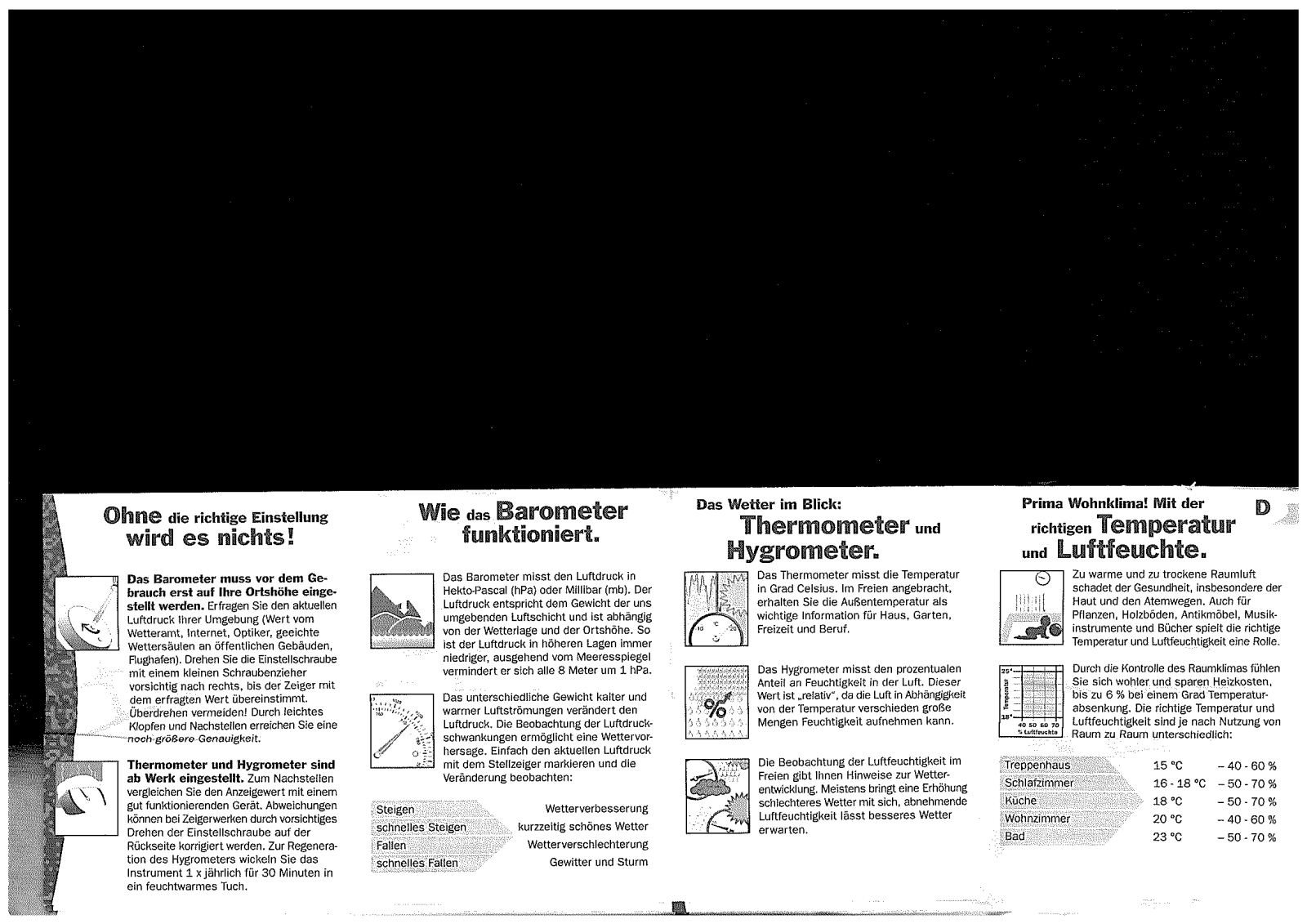 TFA Dostmann Weather instruments for building-in Instruction Manual