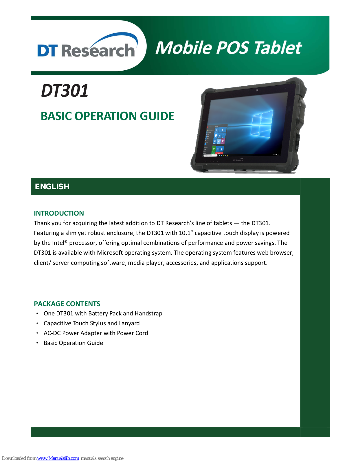 DT Research DT301 Basic Operation Manual