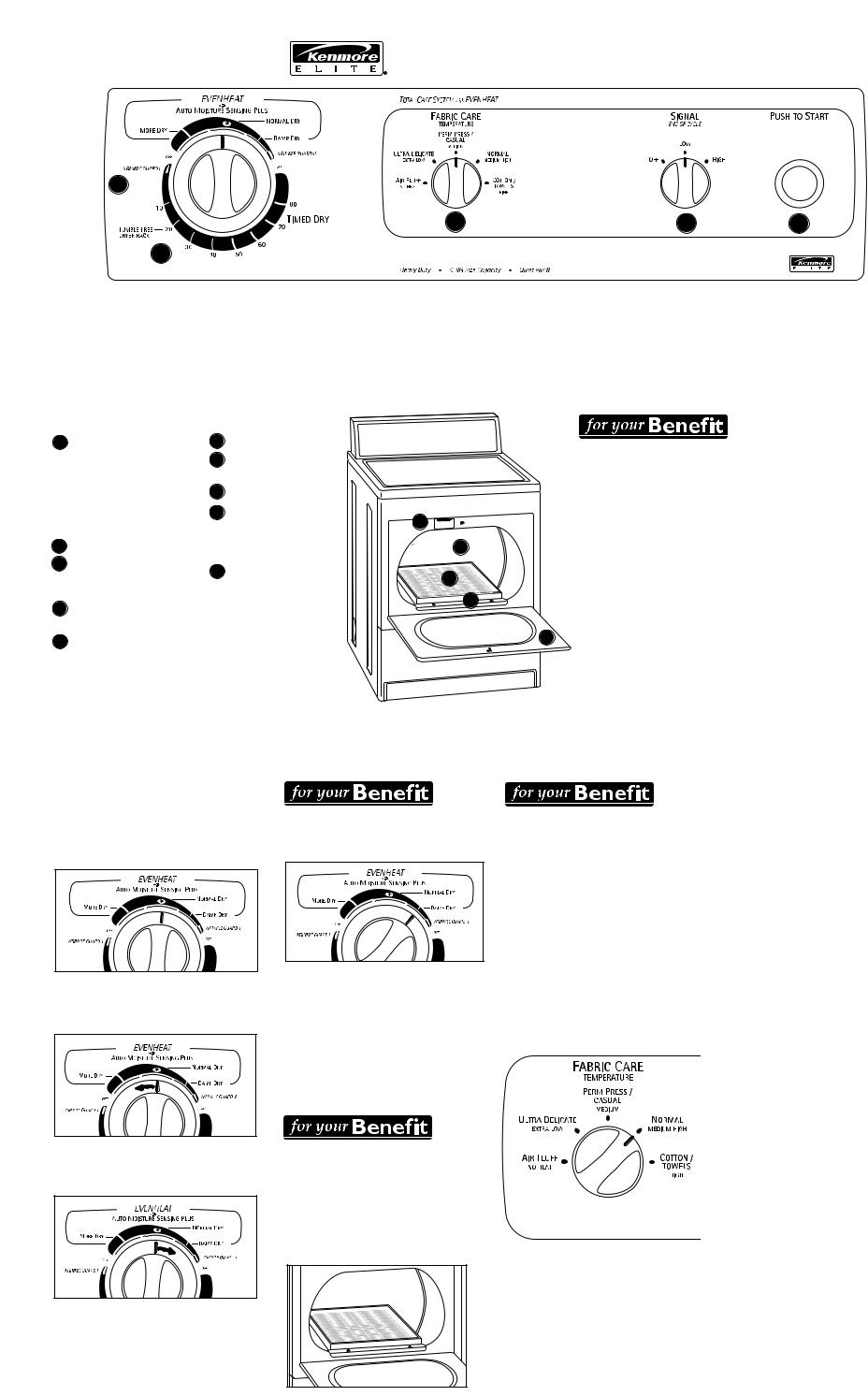 Kenmore C62932 Feature Sheet