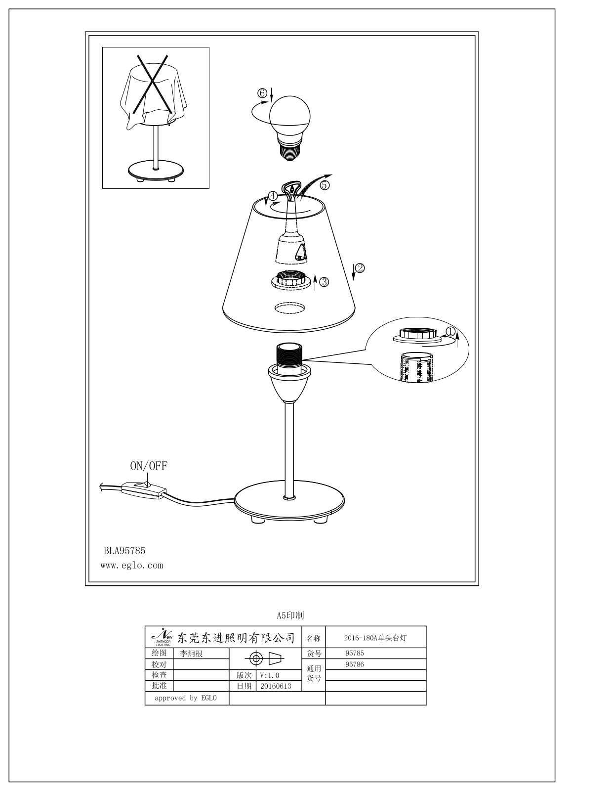 Eglo 95786 Service Manual