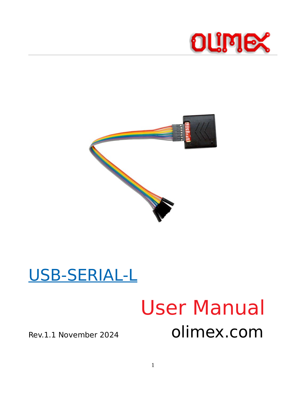 Olimex USB-SERIAL-L User guide - ManualMachine.com