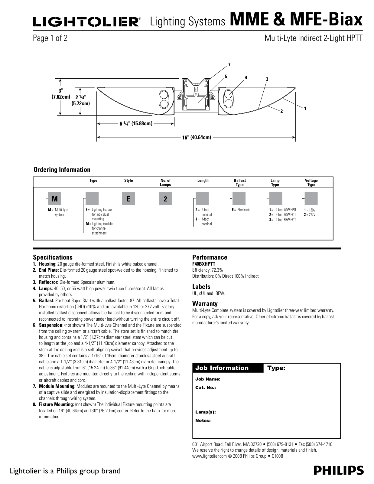 Lightolier MFE-Biax User Manual