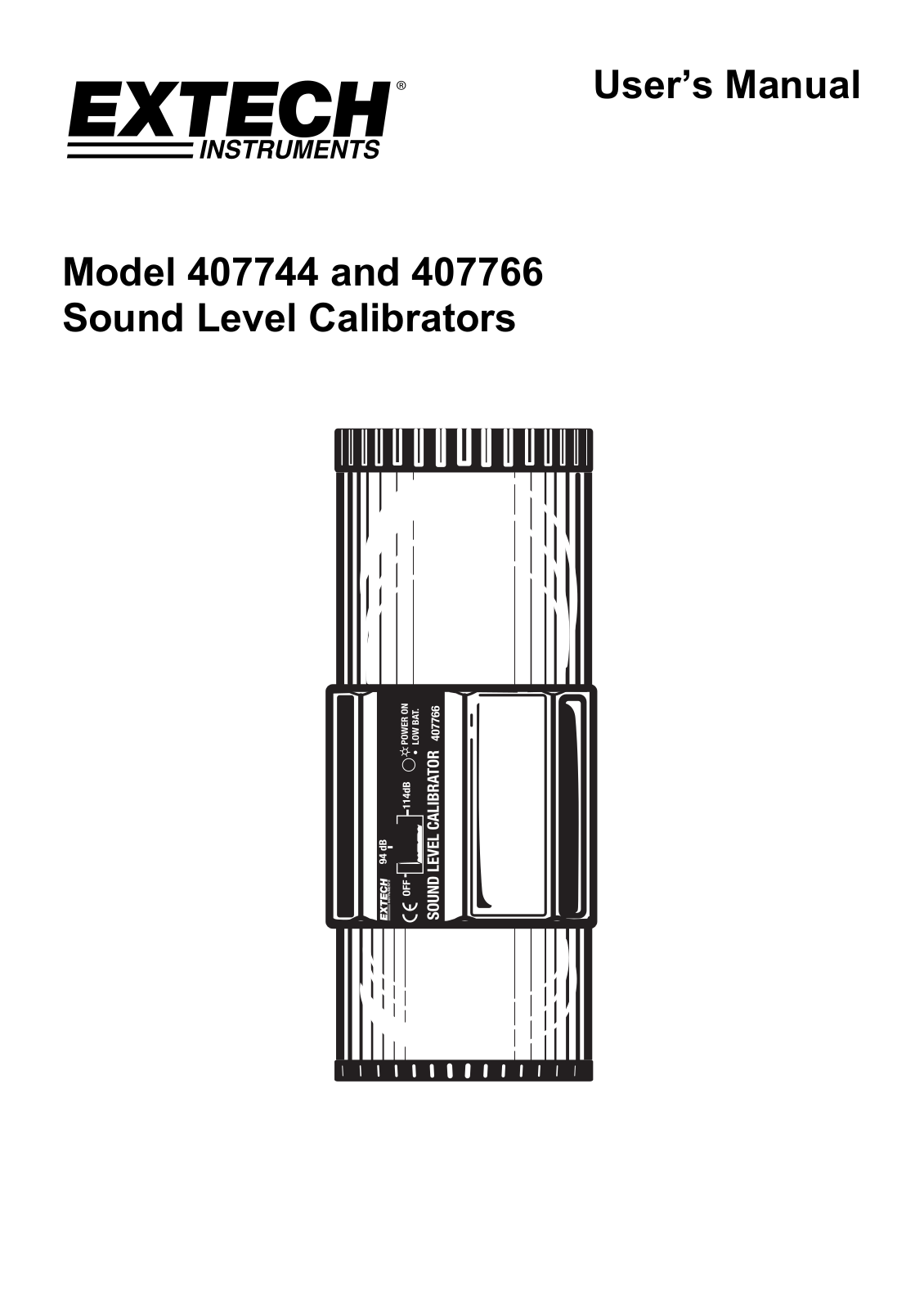 Extech Instruments 407744, 407766 User Manual