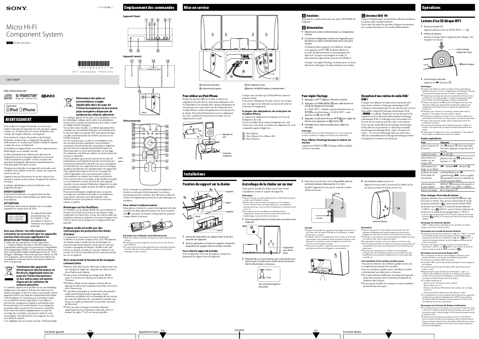 SONY CMT-CX5 User Manual