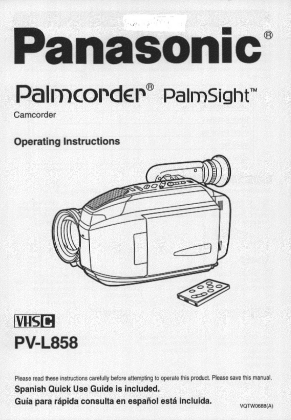 Panasonic PV-L858 Operating Instruction