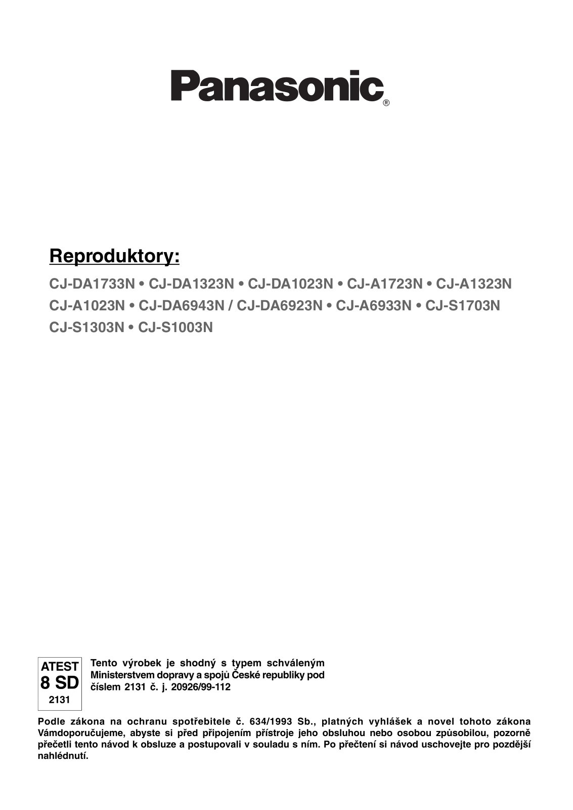 Panasonic CJ-S1303N User Manual