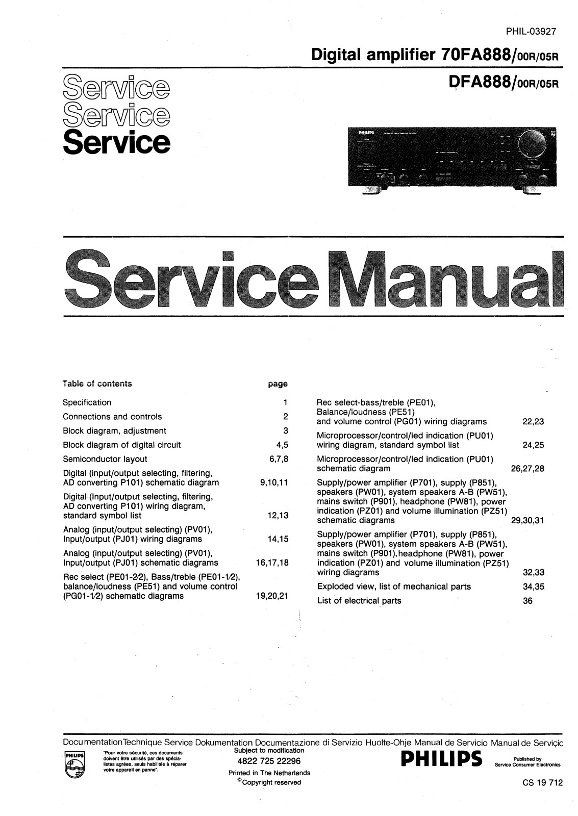 Philips DFA-888, FA-888 Service manual