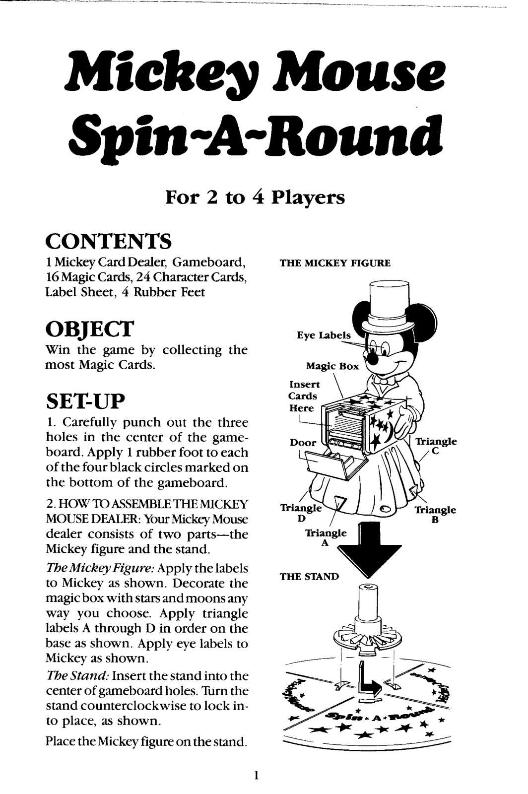 HASBRO Mickey Mouse Spin-A-Round User Manual