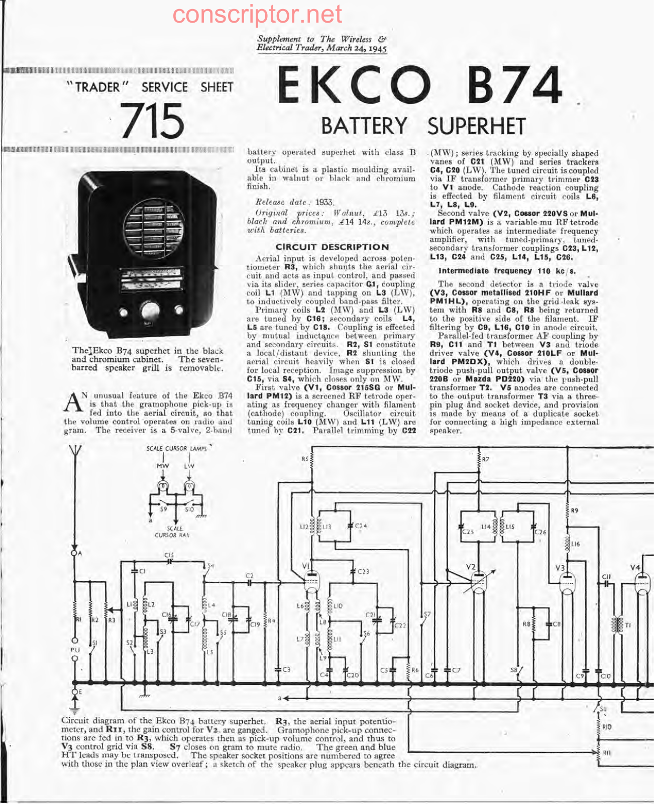 EKCO B74 Service manual