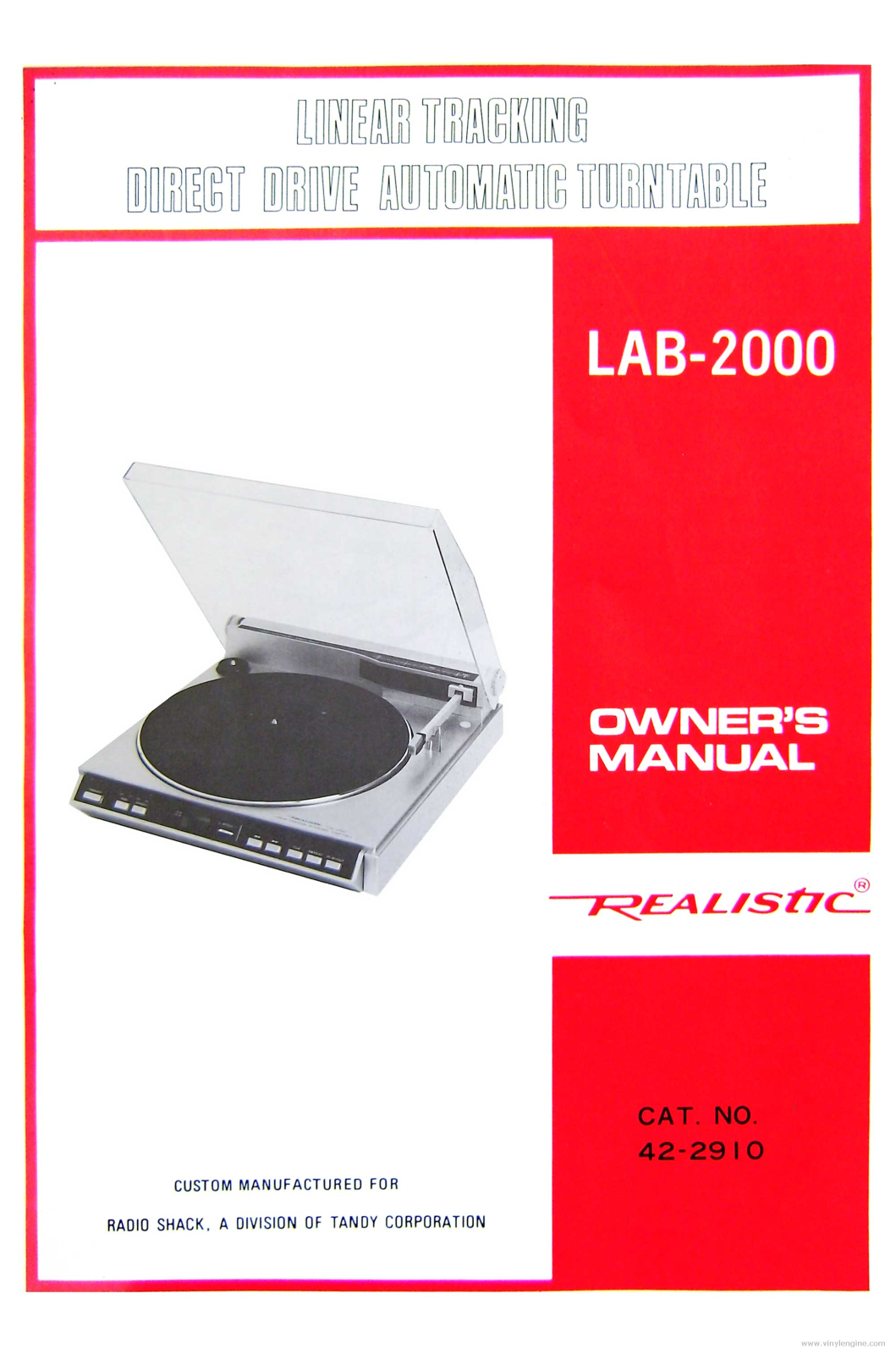 Realistic   RadioShack LAB-2000 Owners Manual