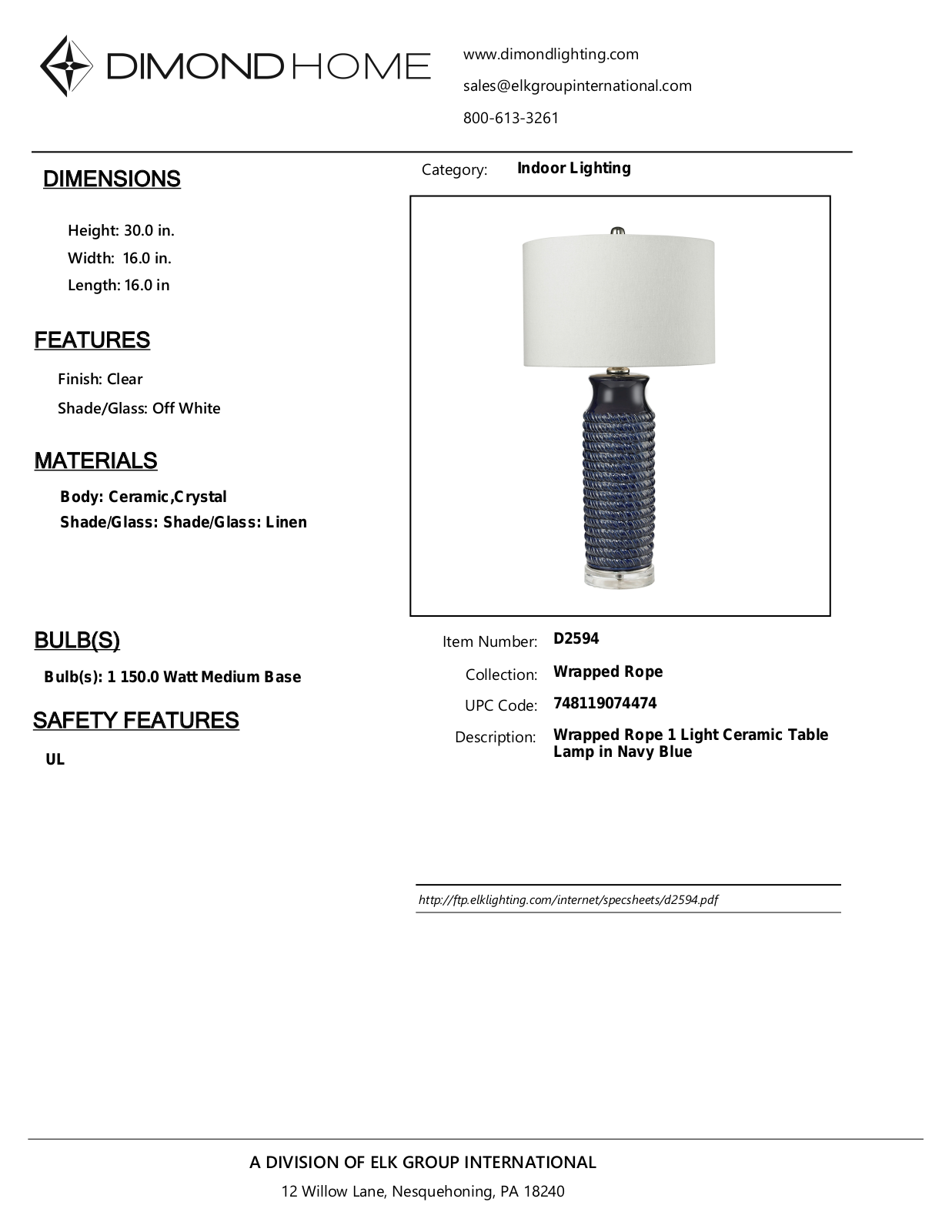 ELK Home D2594 User Manual