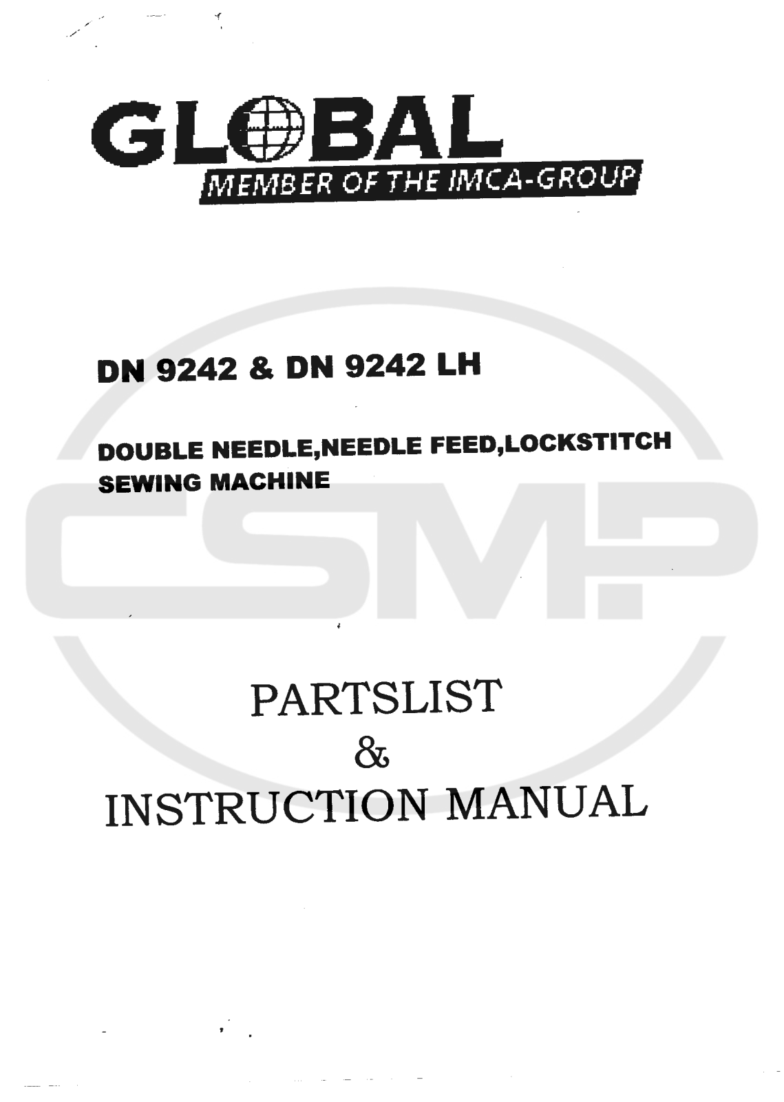 Global DN-9242 Parts Book