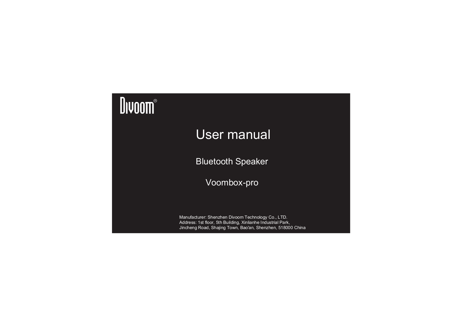 Divoom Voombox-pro User Manual