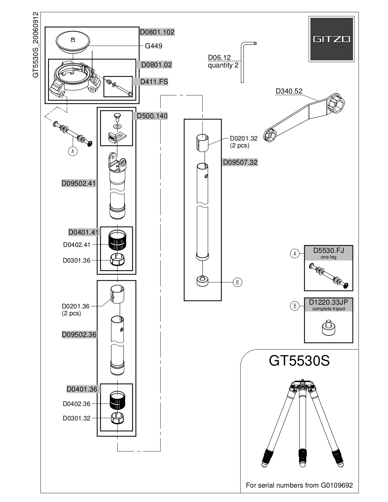 Gitzo GT5530S User Manual