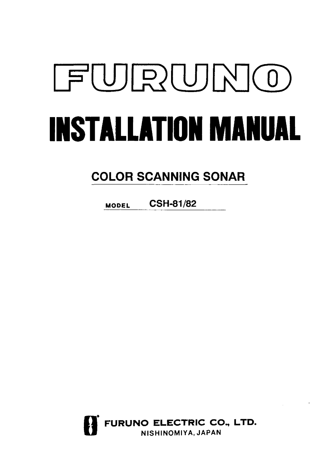 Furuno CSH81 Installation Guide - ManualMachine.com