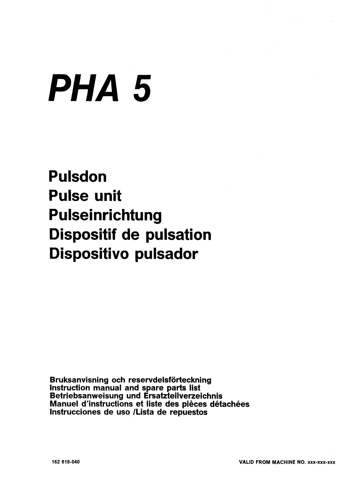 ESAB PHA 5 Instruction manual - ManualMachine.com