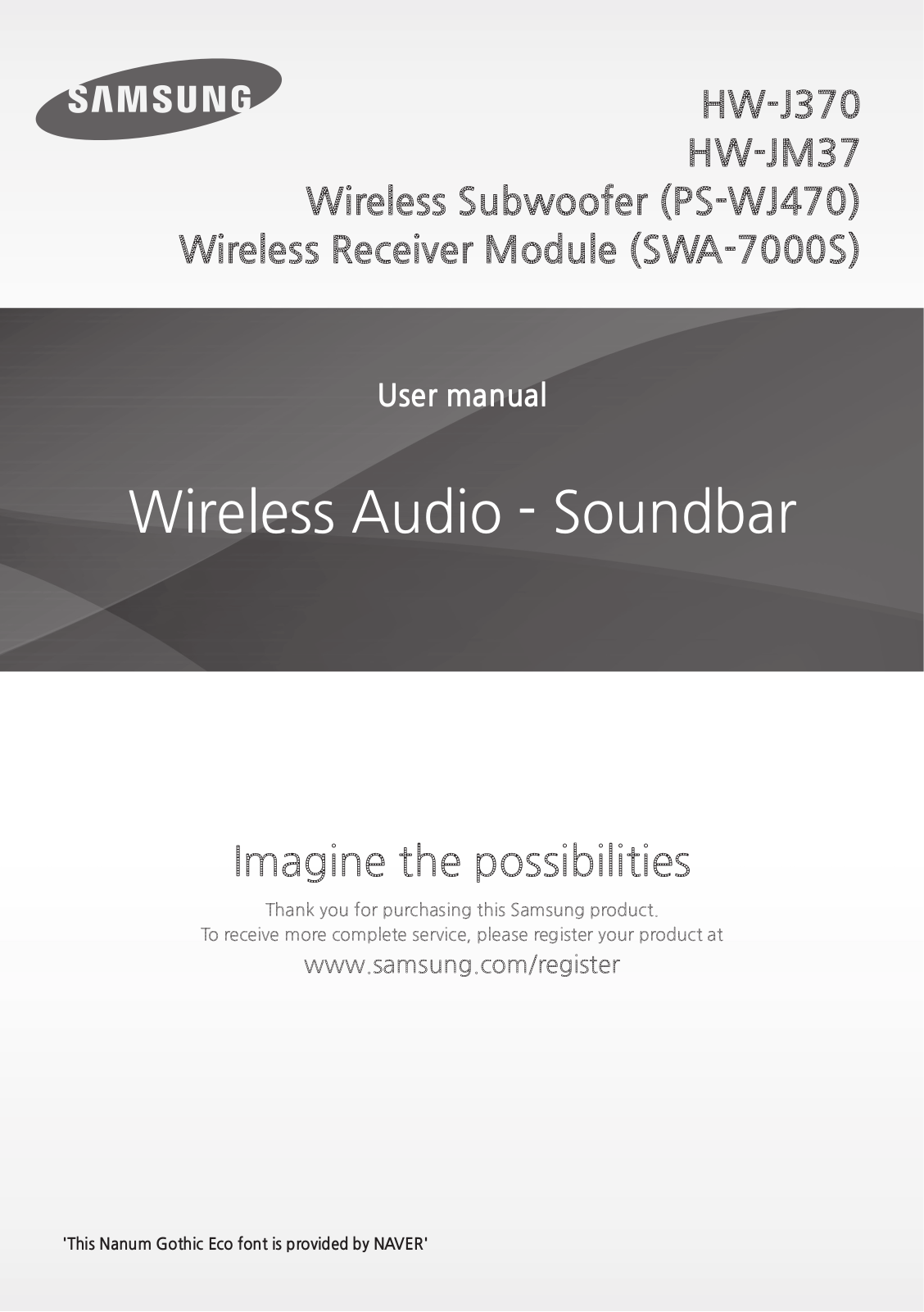 Samsung HW-JM37, HW-J370 User Manual