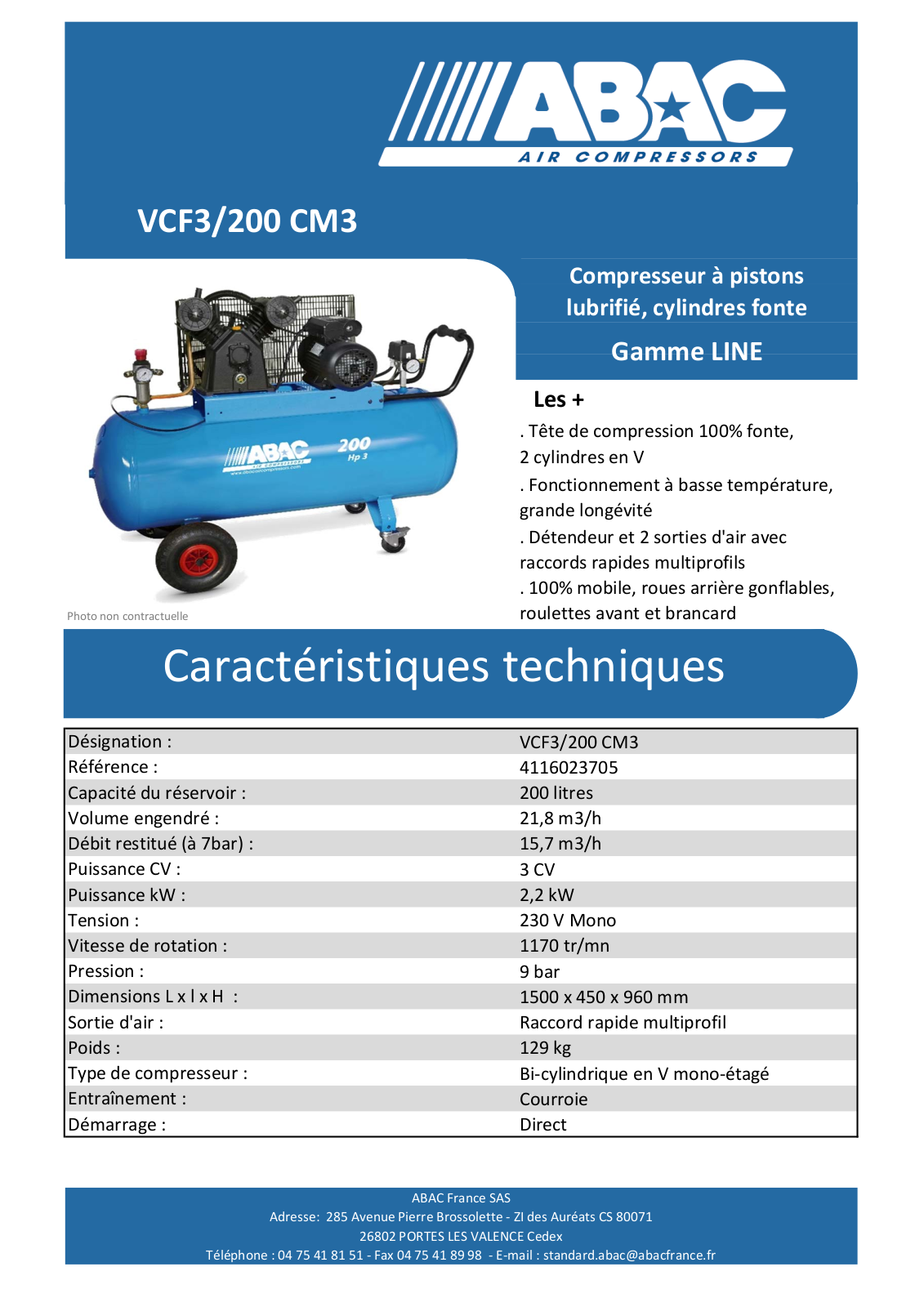 Abac VCF3/200 CM3 Specification - ManualMachine.com