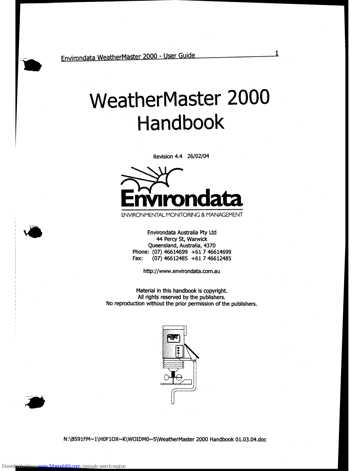 Environdata WeatherMaster 2000 Handbook - ManualMachine.com