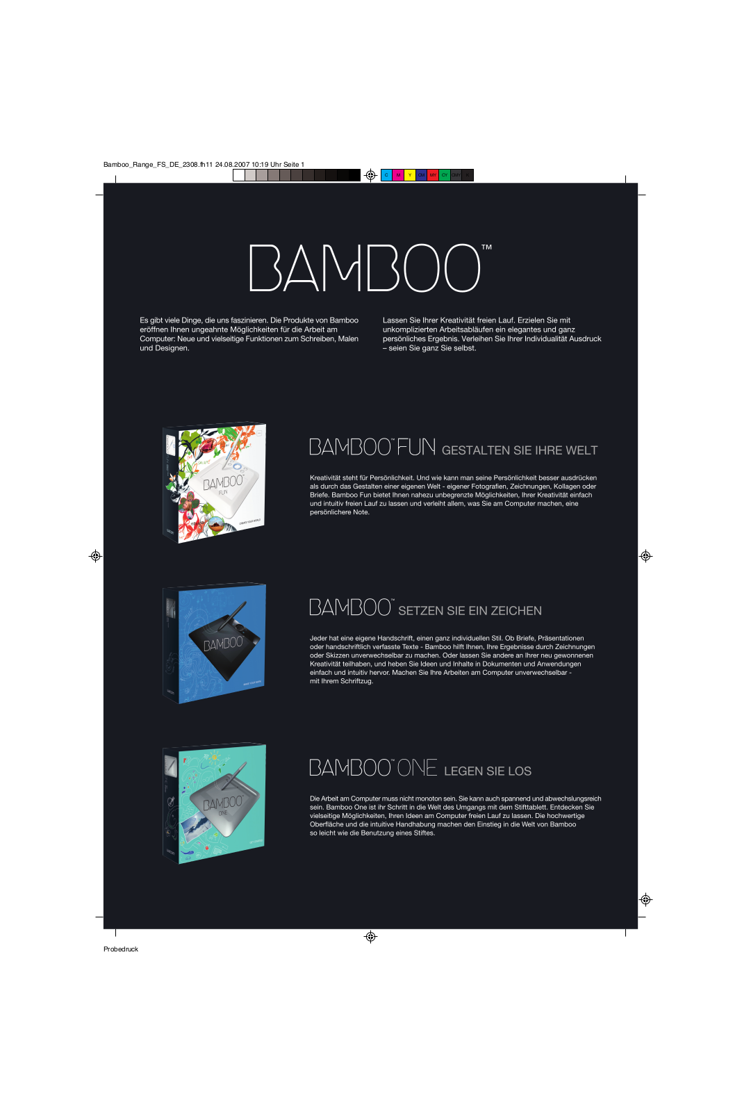 Wacom BAMBOO ONE, BAMBOO FUN, BAMBOO User Manual