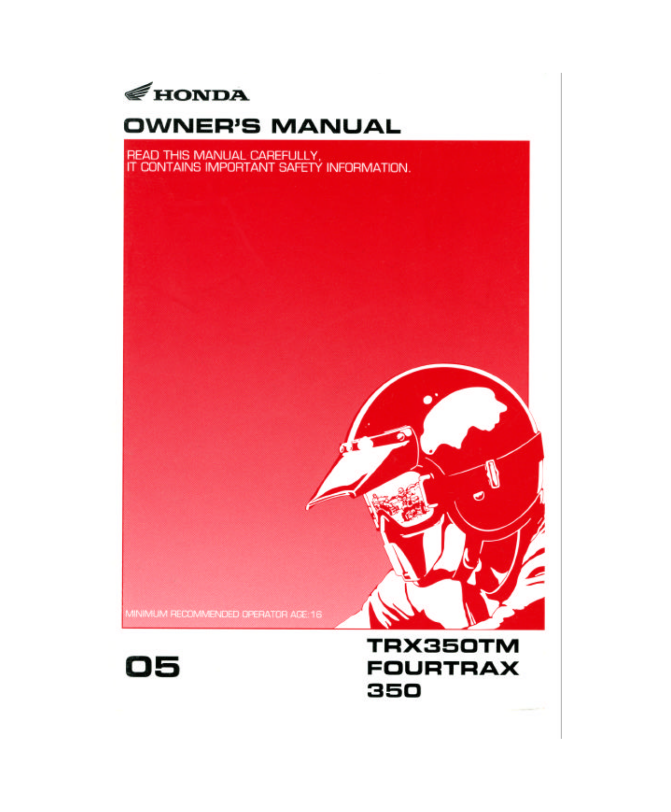 Honda TRX350TM 2005 Owner's Manual