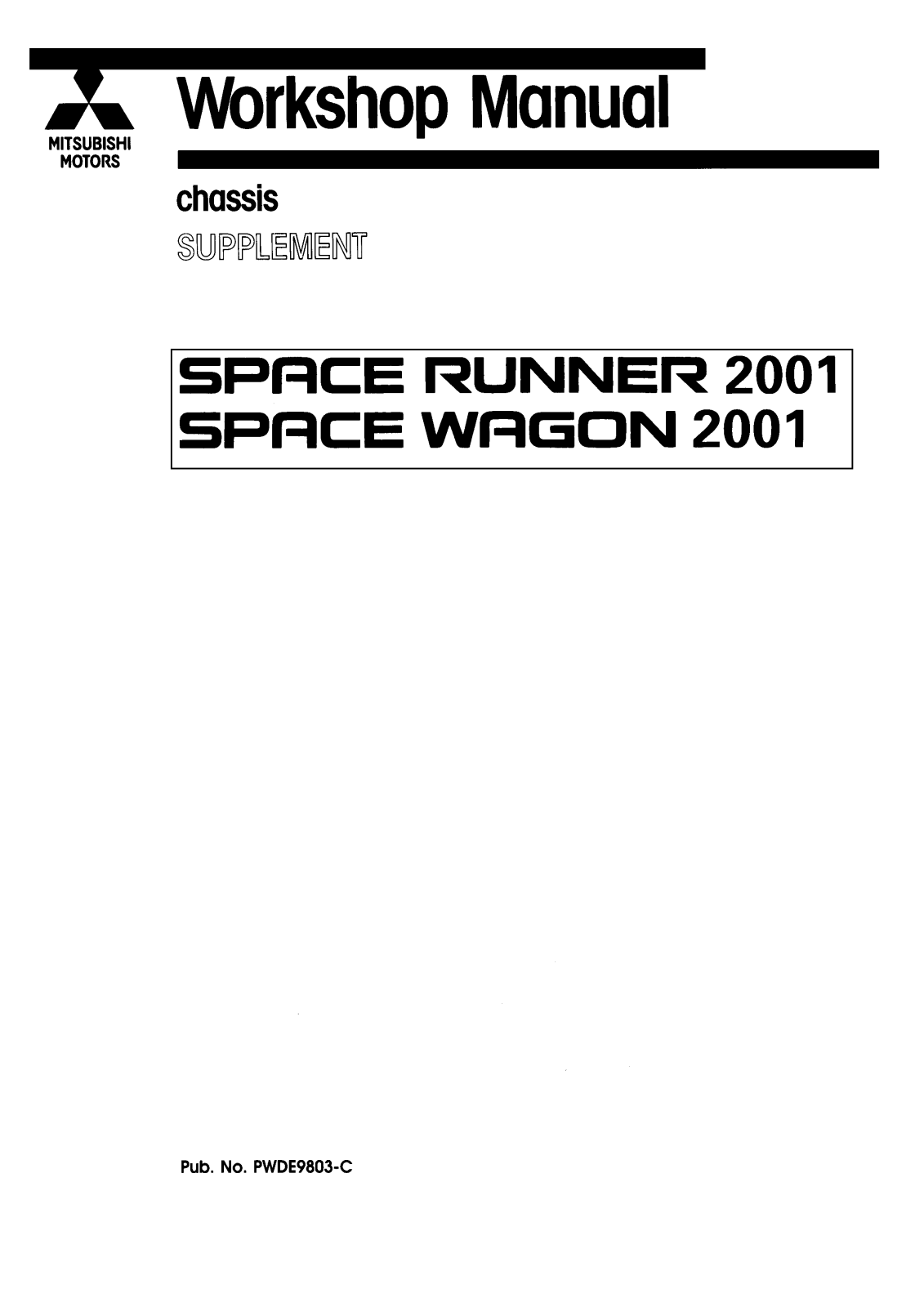 Mitsubishi Space Wagon 2001 User Manual