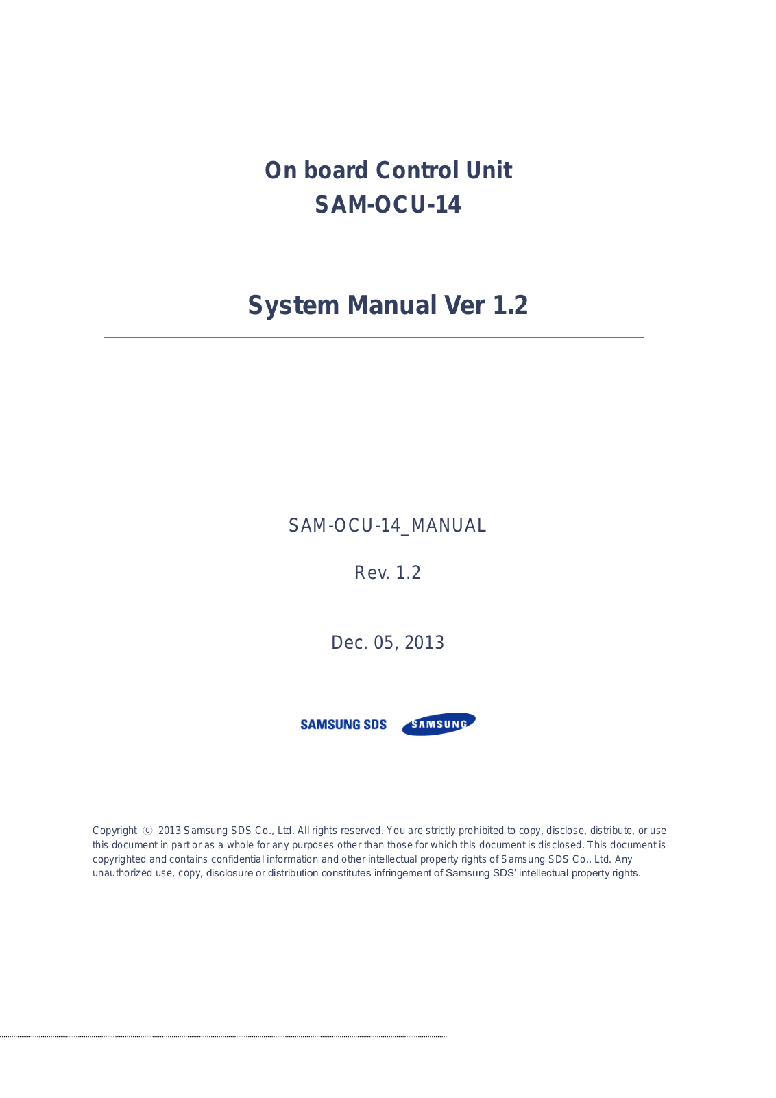 Samsung SAM OCU 14 User Manual