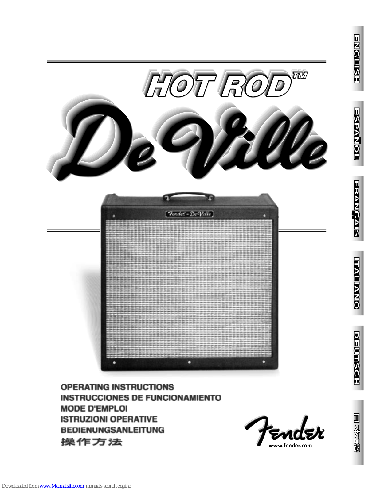 Fender De Ville Hot Rod Operating Instructions Manual