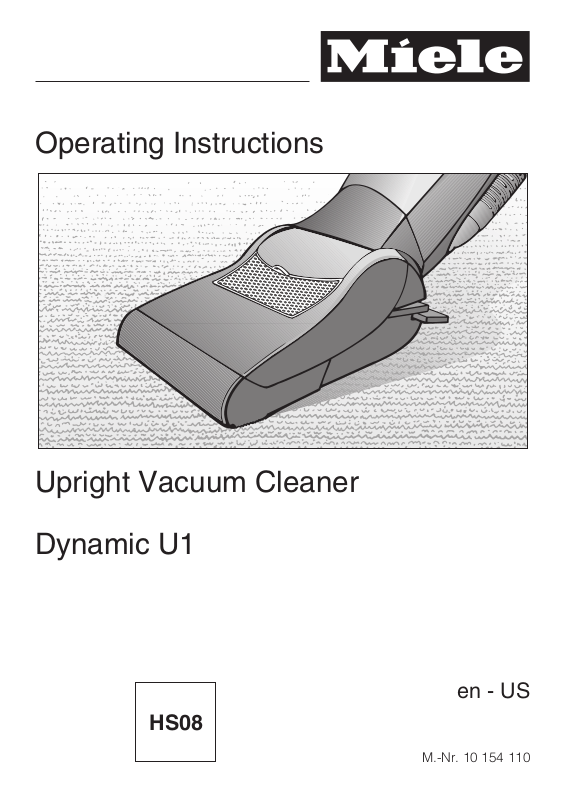 Miele Dynamic U1 Operating and Installation Instructions