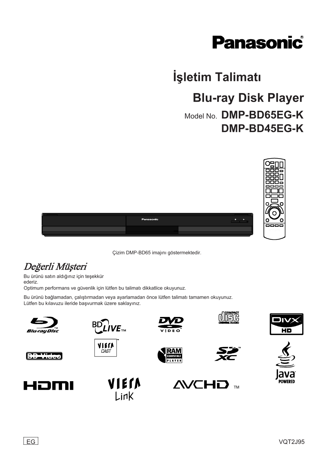 Panasonic DMPBD45EG-K, DMPBD65EG-K User Manual