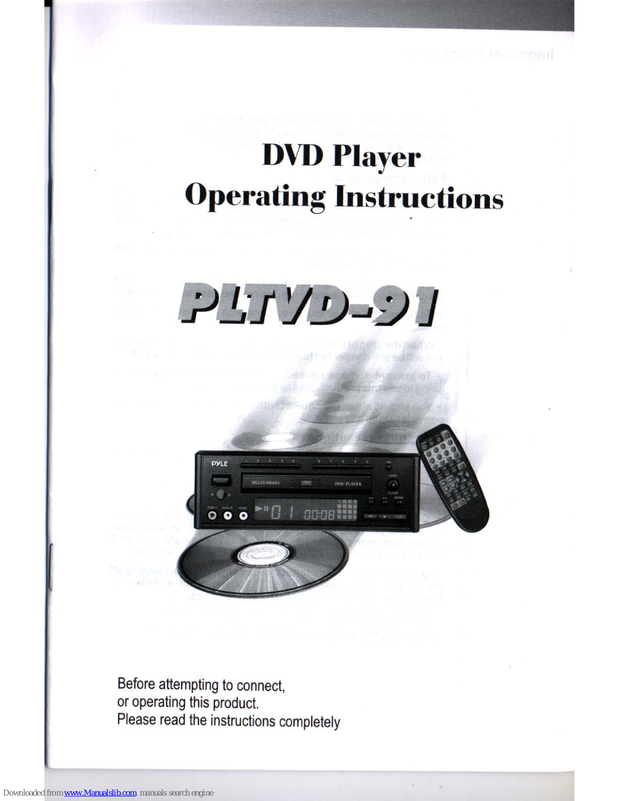 Pyle PLTVD-91 Operating Instructions Manual - ManualMachine.com