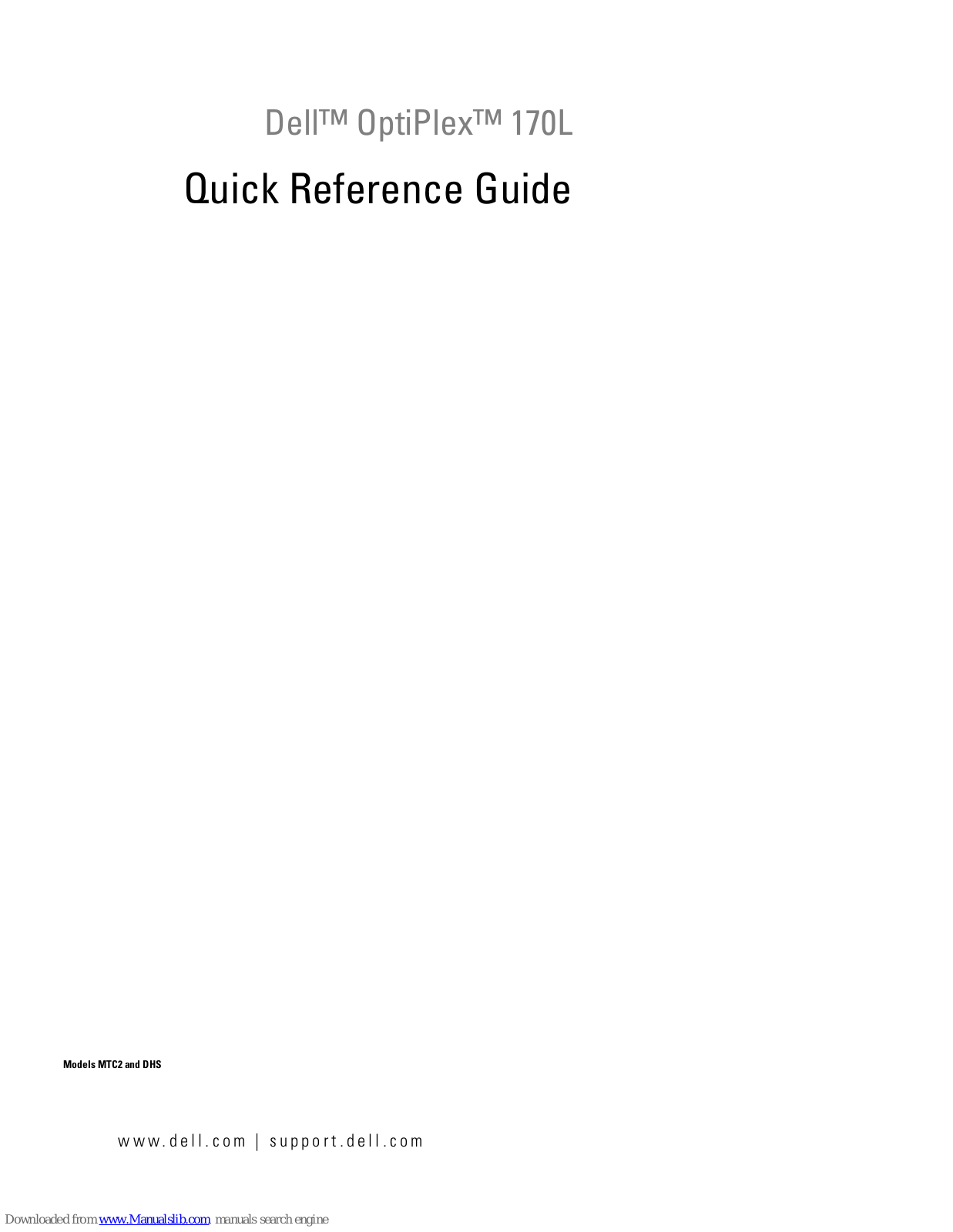 Dell OptiPlex X6740, OptiPlex 170L Quick Reference Manual