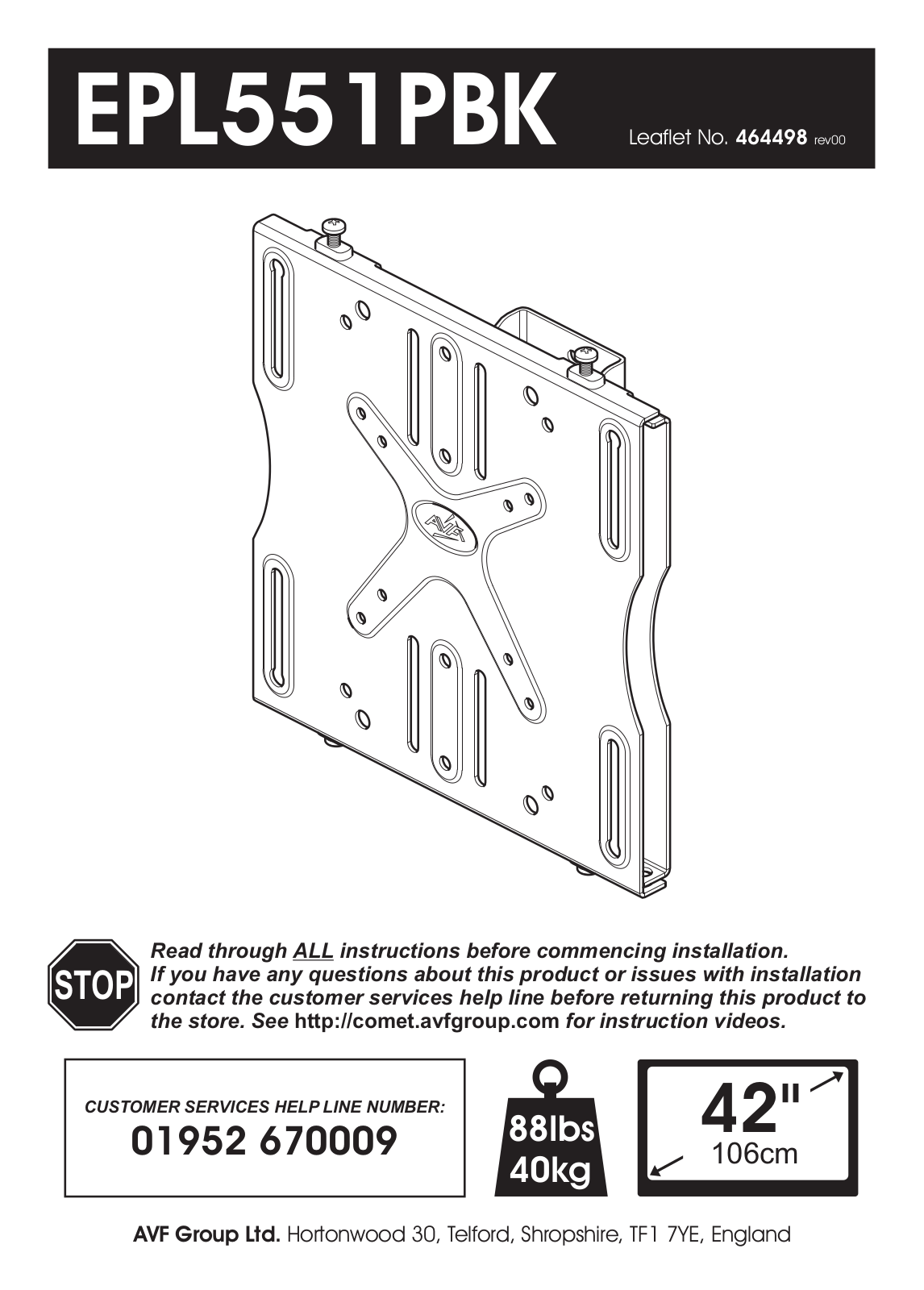 AVF Group EPL551PBK User Manual