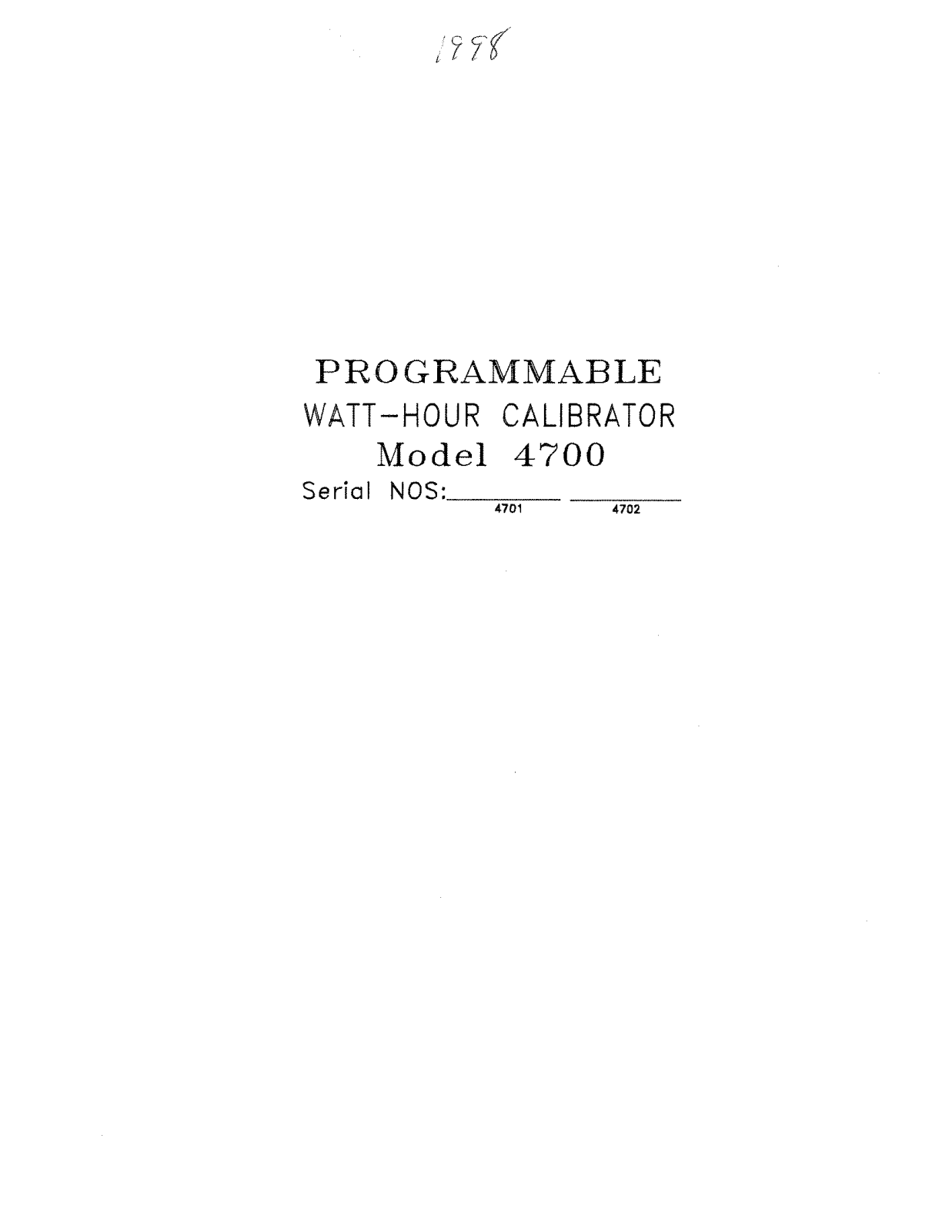 EDC 4701A, 4702A User Manual