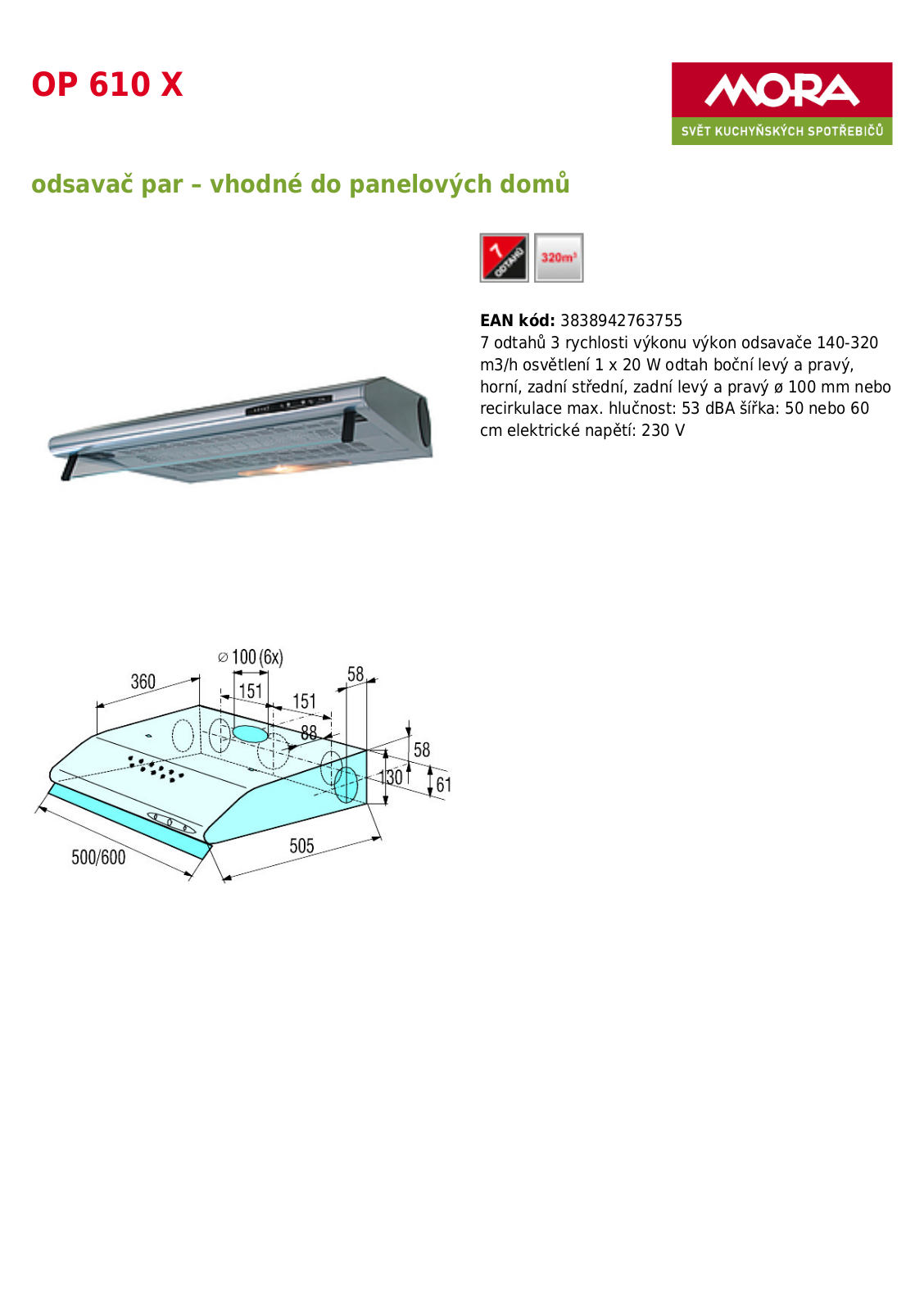 Mora OP 610 X User Manual